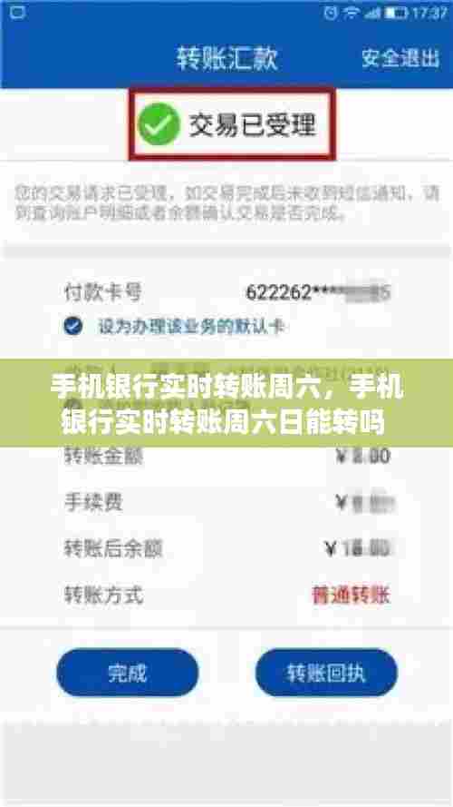 手机银行实时转账周六，手机银行实时转账周六日能转吗 