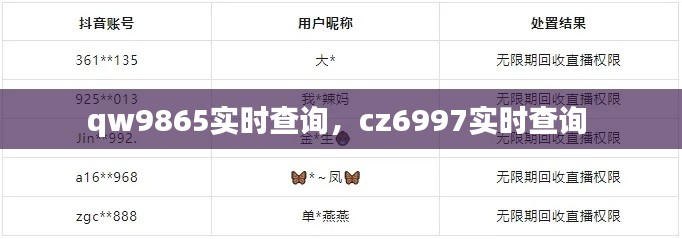 qw9865实时查询，cz6997实时查询 