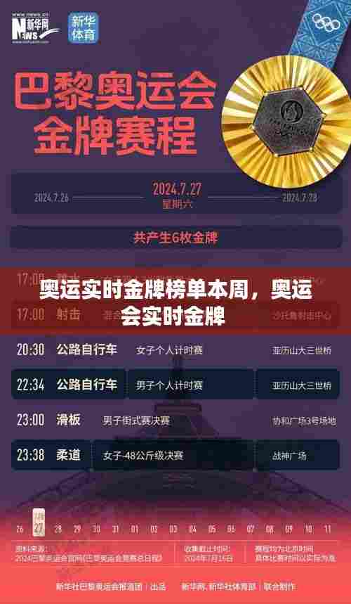 奥运实时金牌榜单本周，奥运会实时金牌 