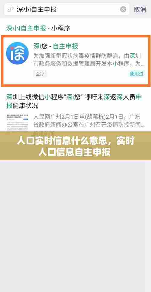 人口实时信息什么意思，实时人口信息自主申报 