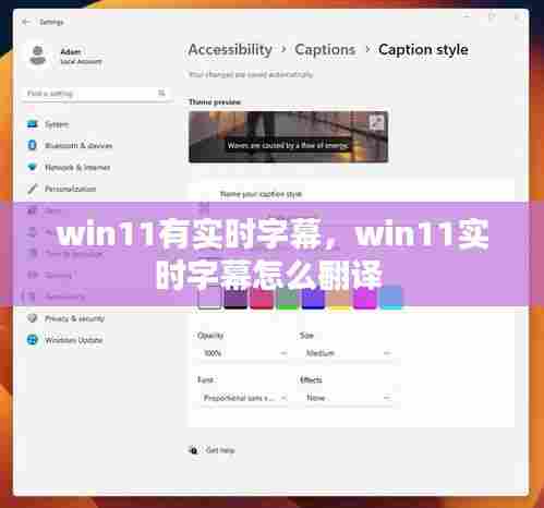 win11有实时字幕，win11实时字幕怎么翻译 