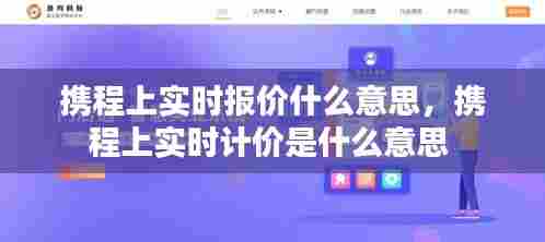 携程上实时报价什么意思，携程上实时计价是什么意思 