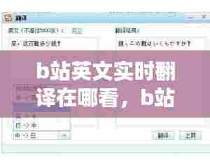 b站英文实时翻译在哪看，b站的翻译怎么开 