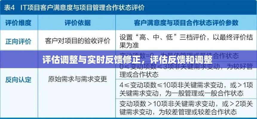 评估调整与实时反馈修正，评估反馈和调整 