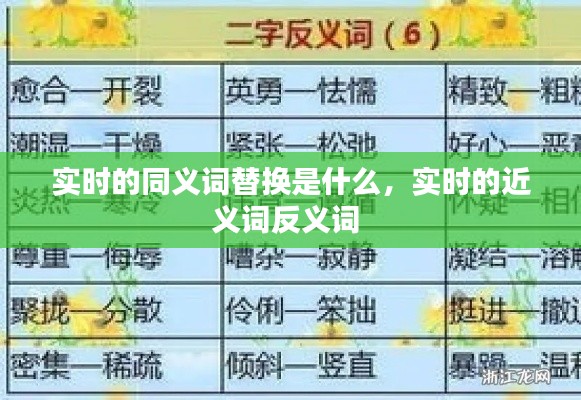 实时的同义词替换是什么,实时的近义词反义词