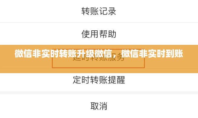 微信非实时转账升级微信，微信非实时到账 