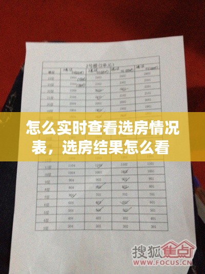 怎么实时查看选房情况表，选房结果怎么看 