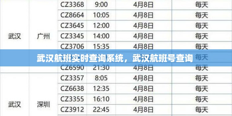 武汉航班实时查询系统,武汉航班号查询