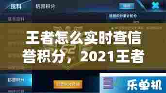王者怎么实时查信誉积分，2021王者荣耀怎么查信誉积分 