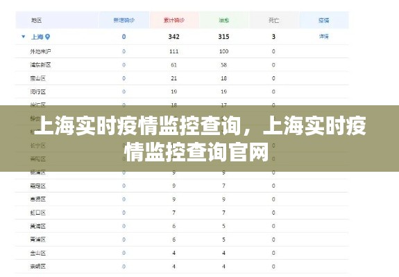 上海实时疫情监控查询,上海实时疫情监控查询官网