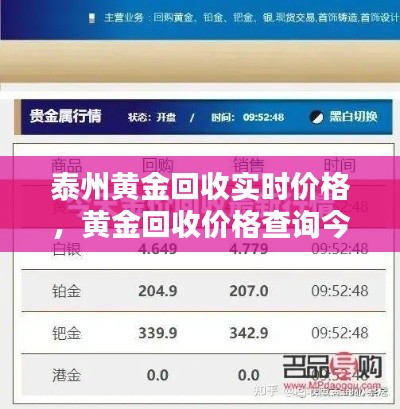 泰州黄金回收实时价格,黄金回收价格查询今日泰州
