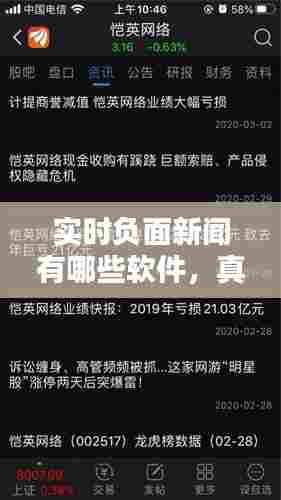 实时负面新闻有哪些软件，真实的负面新闻 