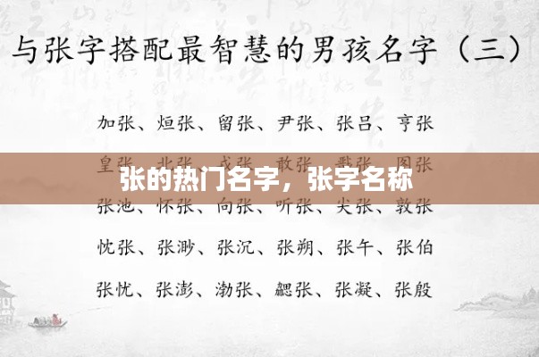 张的热门名字，张字名称 