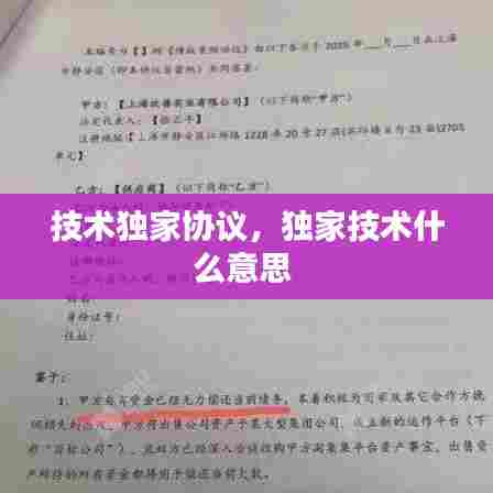 技术独家协议，独家技术什么意思 