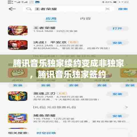 腾讯音乐独家续约变成非独家,腾讯音乐独家签约