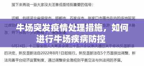 牛场突发疫情处理措施，如何进行牛场疾病防控 