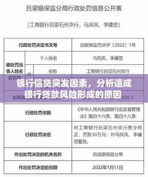 银行信贷突发因素,分析造成银行贷款风险形成的原因