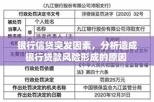 银行信贷突发因素,分析造成银行贷款风险形成的原因