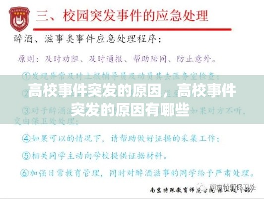 高校事件突发的原因，高校事件突发的原因有哪些 