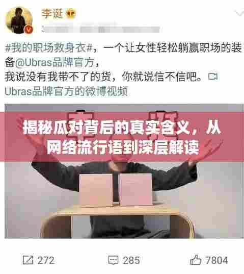 揭秘瓜对背后的真实含义，从网络流行语到深层解读