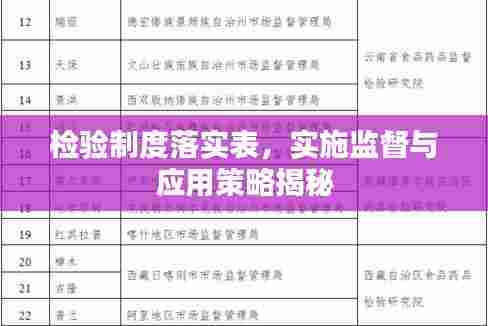 检验制度落实表,实施监督与应用策略揭秘