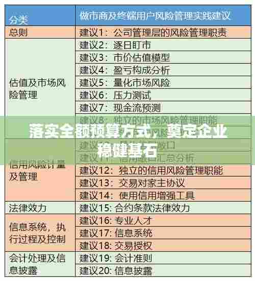 落实全额预算方式,奠定企业稳健基石