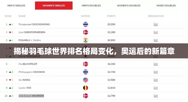 揭秘羽毛球世界排名格局变化,奥运后的新篇章