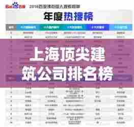 上海顶尖建筑公司排名榜单,你不可不知!