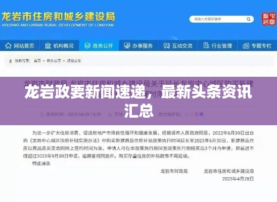 龙岩政要新闻速递，最新头条资讯汇总