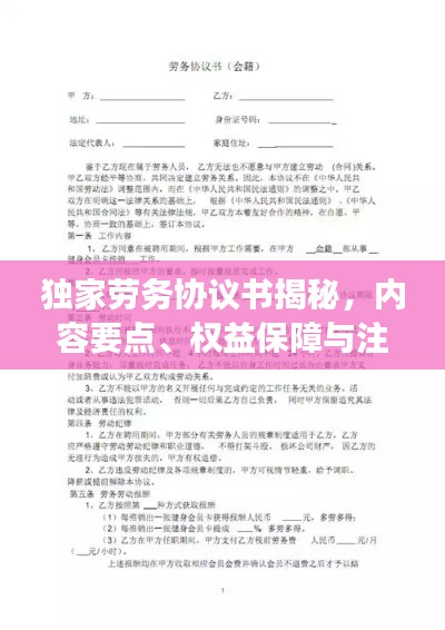 独家劳务协议书揭秘,内容要点、权益保障与注意事项