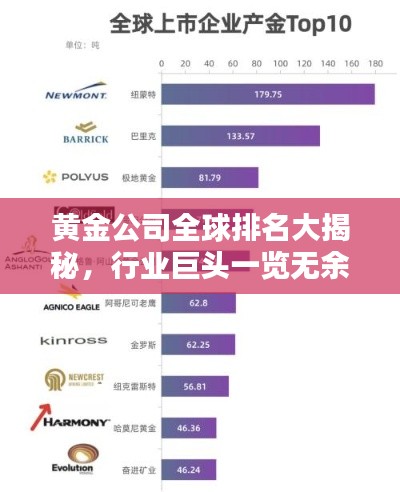 黄金公司全球排名大揭秘，行业巨头一览无余