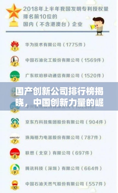 国产创新公司排行榜揭晓,中国创新力量的崛起不容小觑
