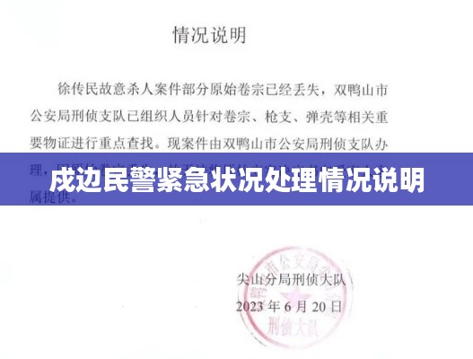 戍边民警紧急状况处理情况说明