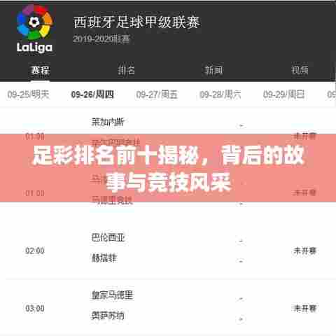 足彩排名前十揭秘，背后的故事与竞技风采