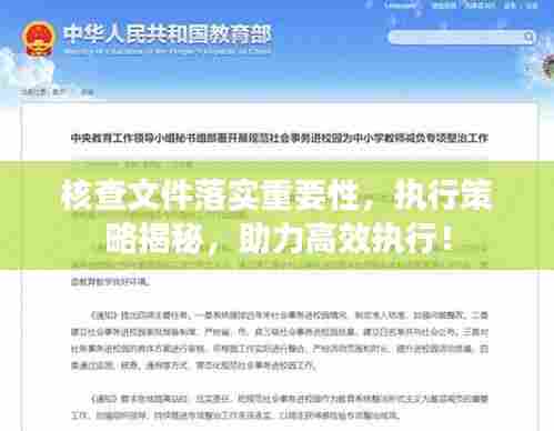 核查文件落实重要性，执行策略揭秘，助力高效执行！