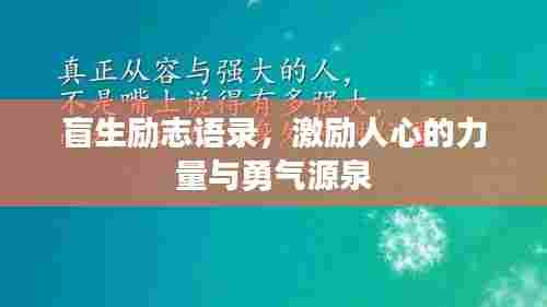 盲生励志语录，激励人心的力量与勇气源泉