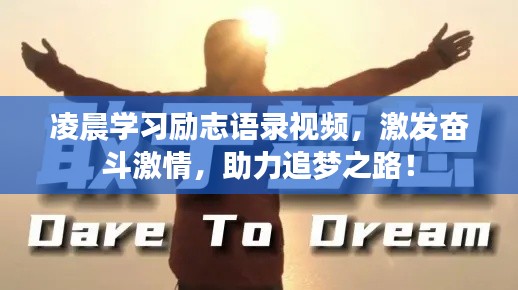 凌晨学习励志语录视频，激发奋斗激情，助力追梦之路！