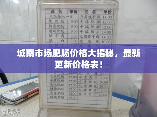 城南市场肥肠价格大揭秘,最新更新价格表!