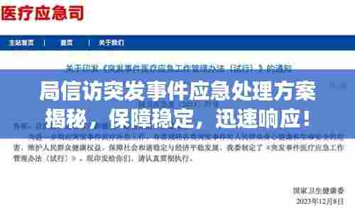 局信访突发事件应急处理方案揭秘，保障稳定，迅速响应！