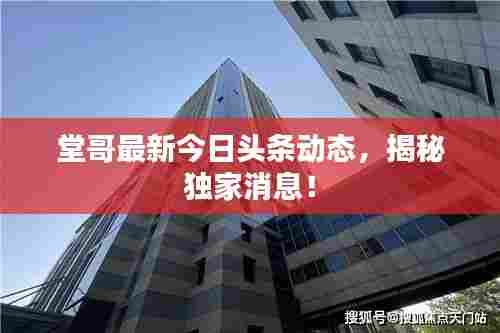 堂哥最新今日头条动态，揭秘独家消息！