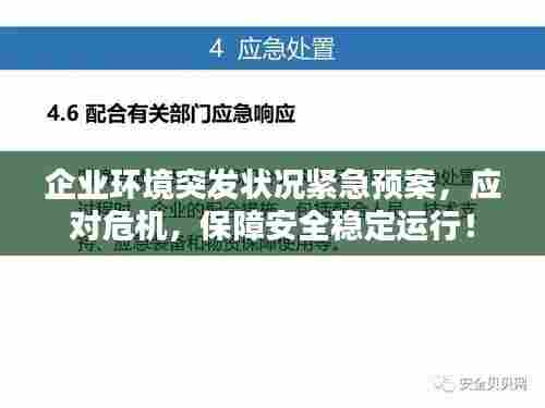 企业环境突发状况紧急预案,应对危机,保障安全稳定运行!