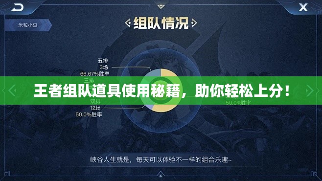 王者组队道具使用秘籍,助你轻松上分!