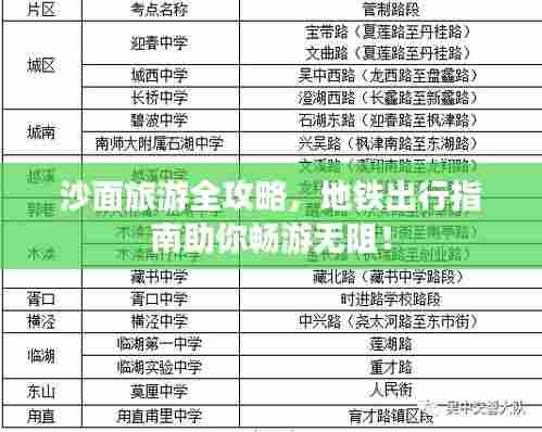 沙面旅游全攻略，地铁出行指南助你畅游无阻！