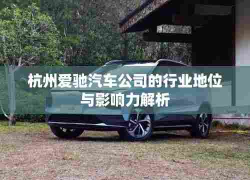 杭州爱驰汽车公司的行业地位与影响力解析