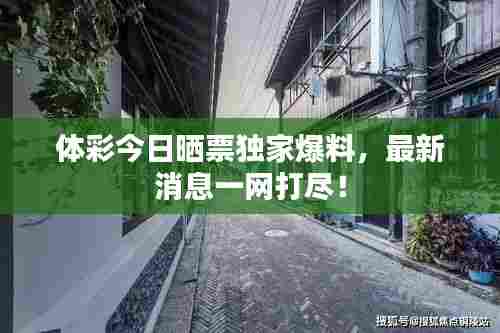 体彩今日晒票独家爆料，最新消息一网打尽！