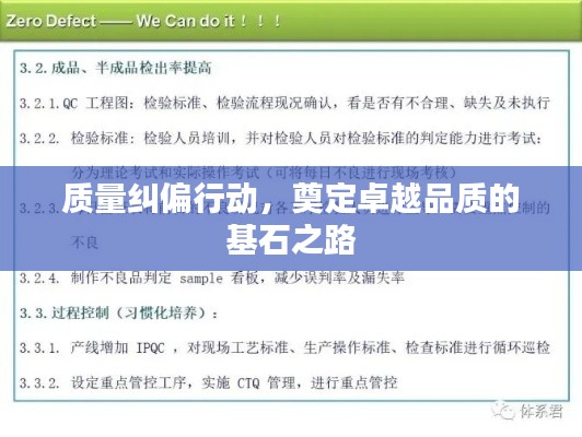 质量纠偏行动，奠定卓越品质的基石之路