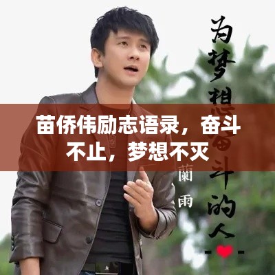 苗侨伟励志语录，奋斗不止，梦想不灭