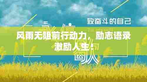 风雨无阻前行动力，励志语录激励人生！
