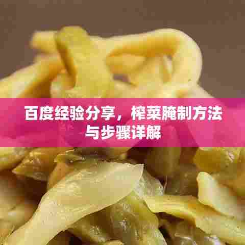 百度经验分享,榨菜腌制方法与步骤详解