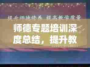 师德专题培训深度总结,提升教育质量,铸就教育之魂